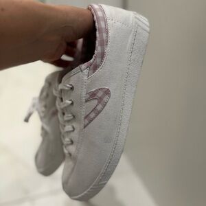 Tretorn Women's Nylite Plus Canvas Sneakers (Pink Gingham)